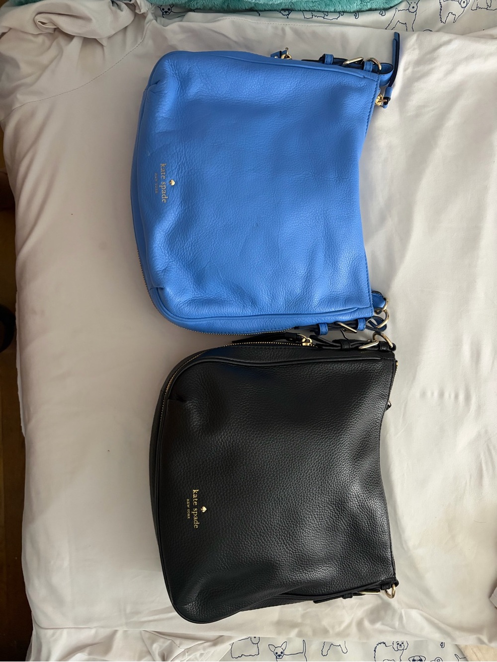kate spade Blue and Black Leather Crossbody Messenger Bags
